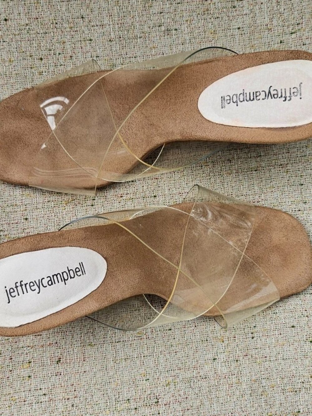 Jeffrey Campbell Women Heel Sandal Clear Plastic Upper Crisscross Shoe Size 8 - Picture 6 of 12